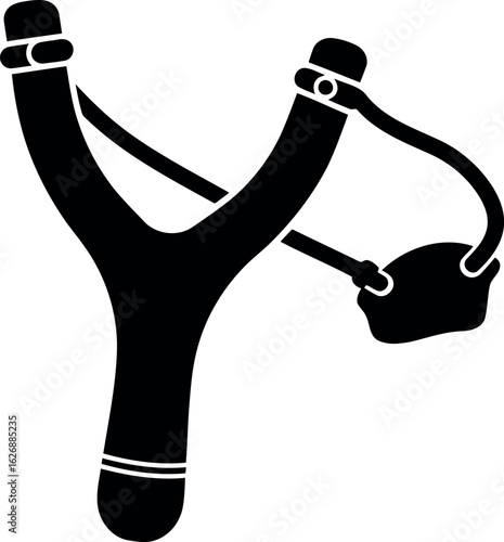 Black slingshot icon silhouette