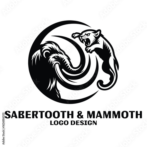 Sabertooth & Mammoth Vector Logo Design