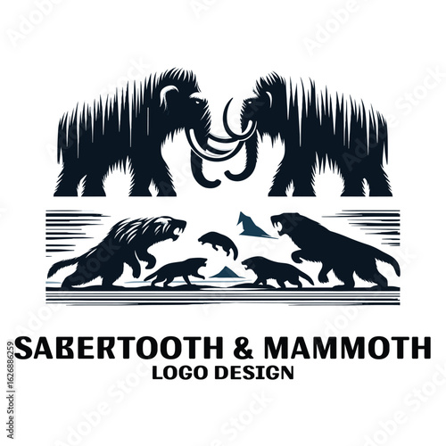 Sabertooth & Mammoth Vector Logo Design