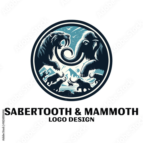 Sabertooth & Mammoth Vector Logo Design