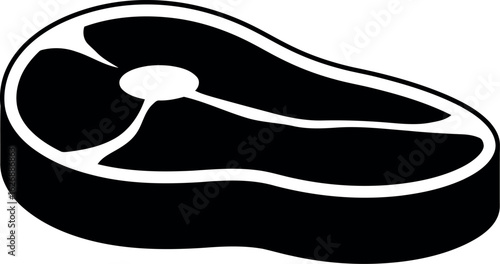 Raw steak icon black and white minimalist food graphic