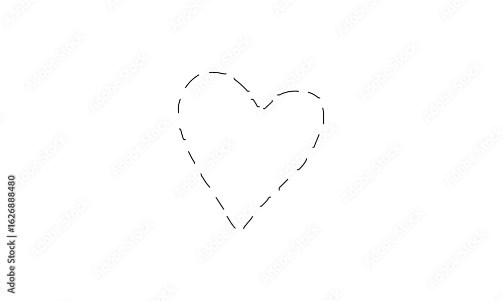 Fototapeta premium Dashed Heart Outline