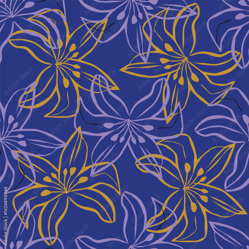 Fototapeta premium cute flower pattern image for fabric textile or wall decoration 