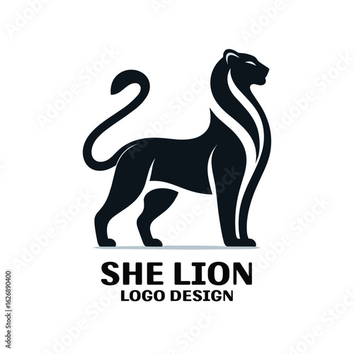 She Lion Vector Logo Design
