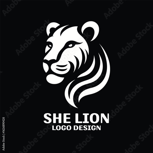 She Lion Vector Logo Design