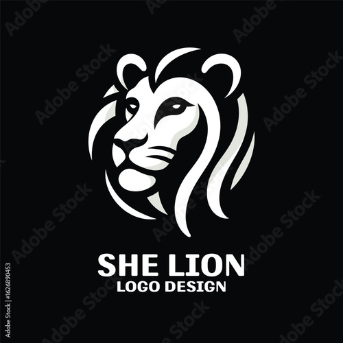 She Lion Vector Logo Design
