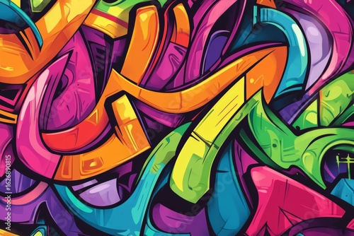 Wallpaper Mural Intricate graffiti explosion in vibrant urban setting. Neural network AI generated Torontodigital.ca
