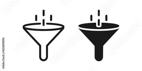 Filter icon. Data sorting and sales funnel symbol for web UI.