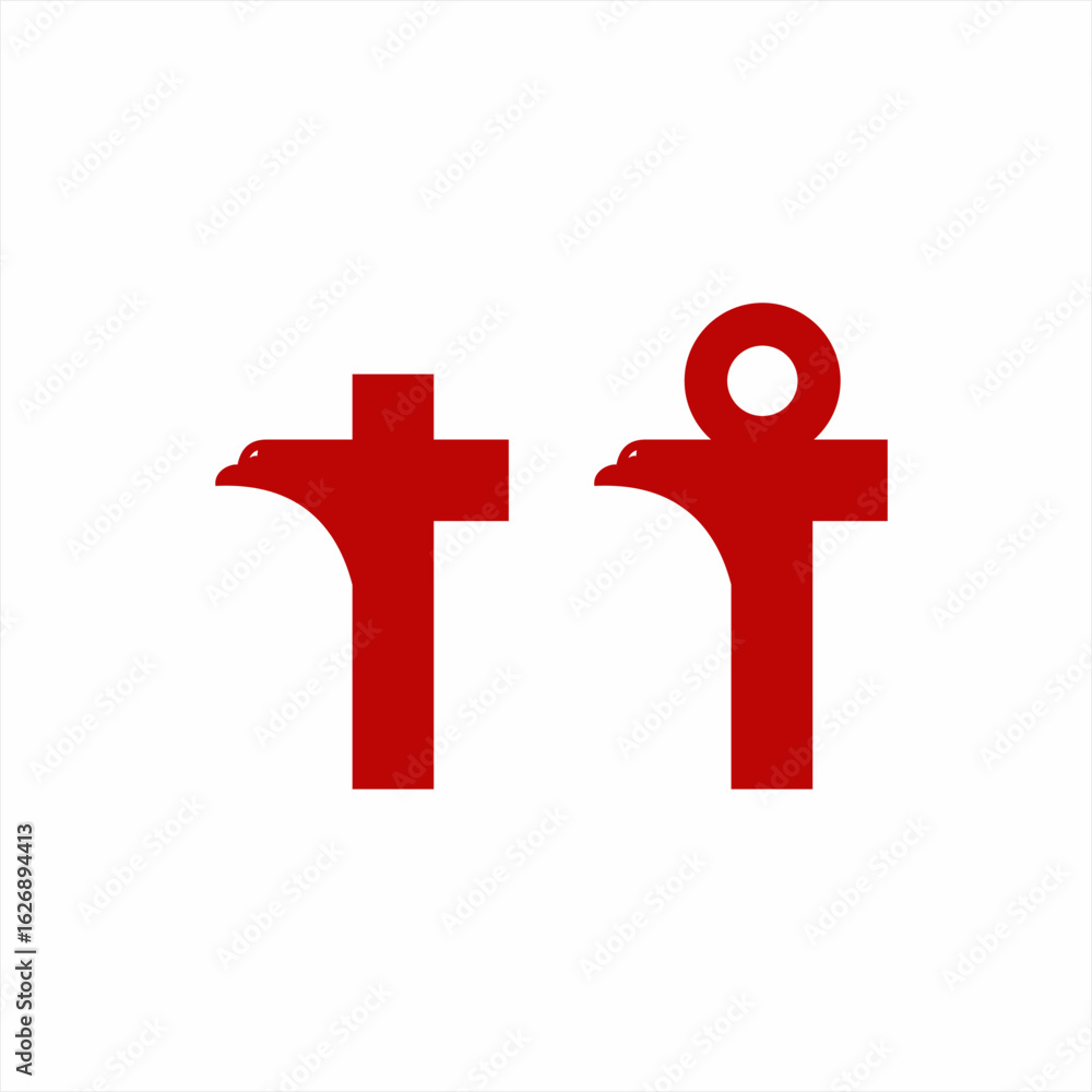 Obraz premium Cross logo design with bird symbol.