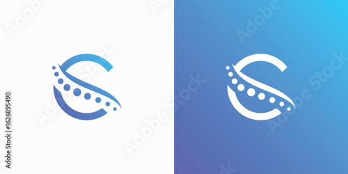 Vector logo illustration of spine in C shape