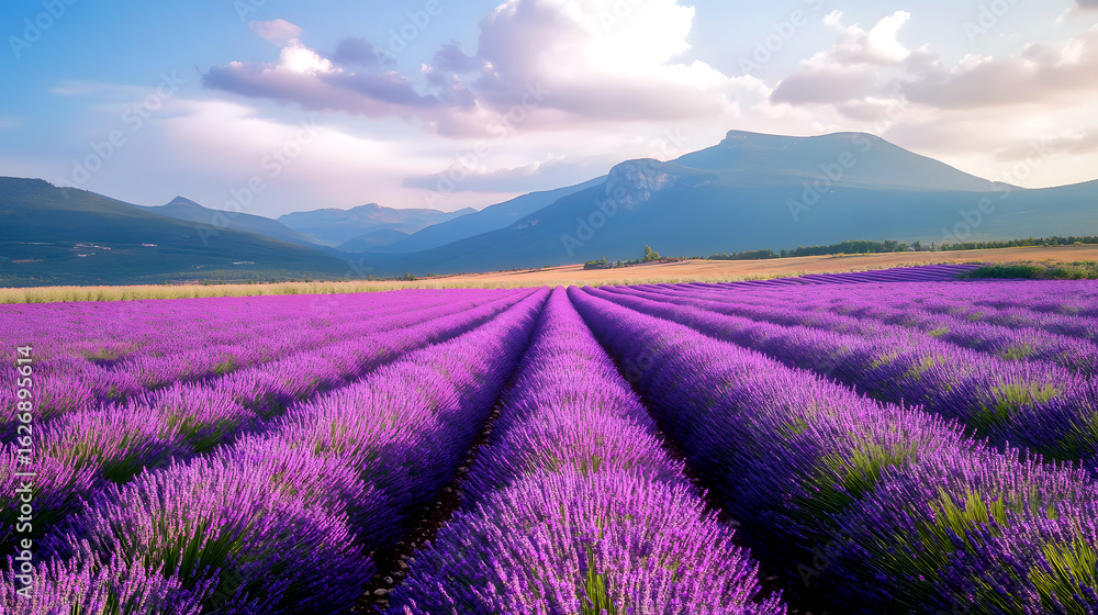 Obraz premium Wide Shot Sprawling Lavender Field