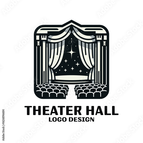 Theater Hall Vector Logo Design