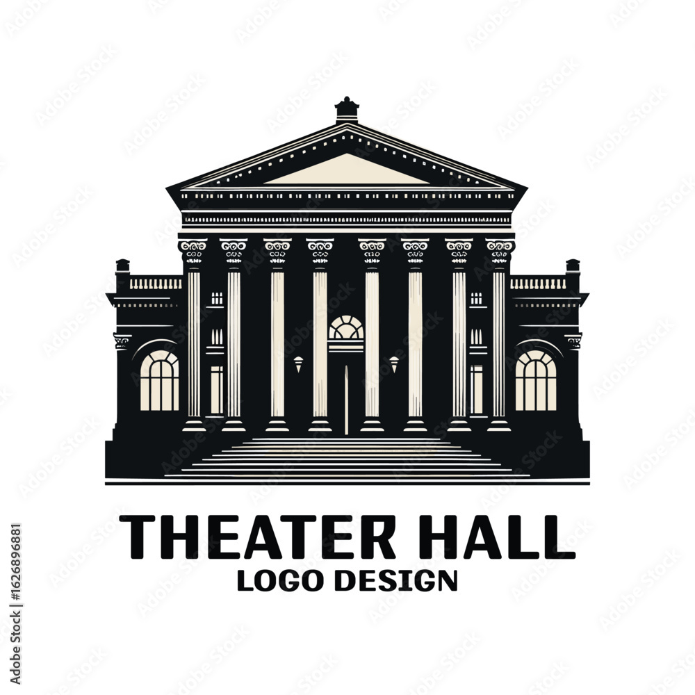 Obraz premium Theater Hall Vector Logo Design