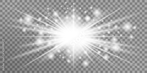 Glow light effect. Star burst with sparkles.Sun. Vector illustration