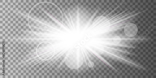 Glow light effect. Star burst with sparkles.Sun. Vector illustration