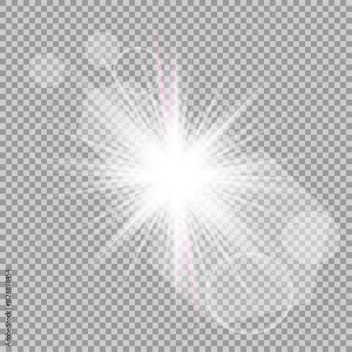 Glow light effect. Star burst with sparkles.Sun. Vector illustration