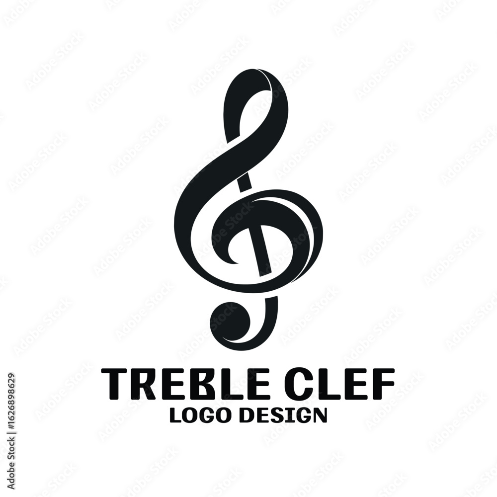 Fototapeta premium Treble Clef Vector Logo Design