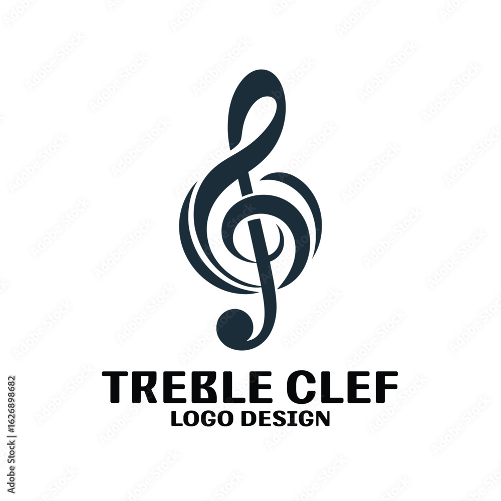 Fototapeta premium Treble Clef Vector Logo Design
