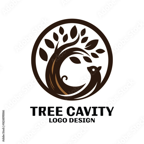 Tree Cavity Vector Logo Design