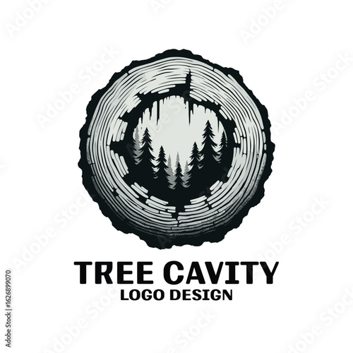Tree Cavity Vector Logo Design