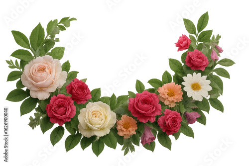 Wallpaper Mural Colorful floral arrangement forming a crescent moon shape with transparent background Torontodigital.ca