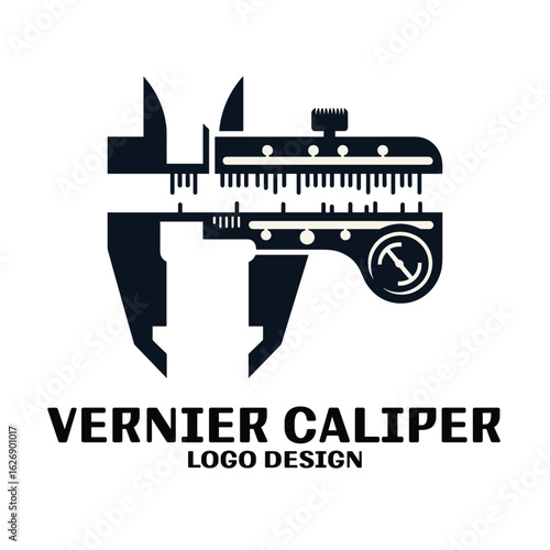 Vernier Caliper Vector Logo Design