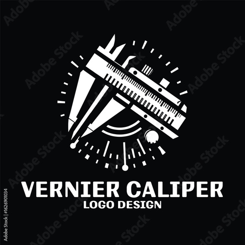 Vernier Caliper Vector Logo Design