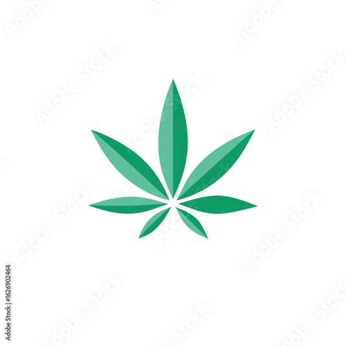 Green marijuana leaf icon isolated on transparent background