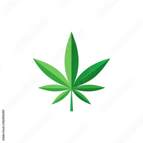 Green marijuana leaf isolated on transparent background