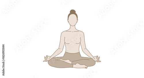 Woman practicing yoga meditation in a serene lotus pose with hands in mudra