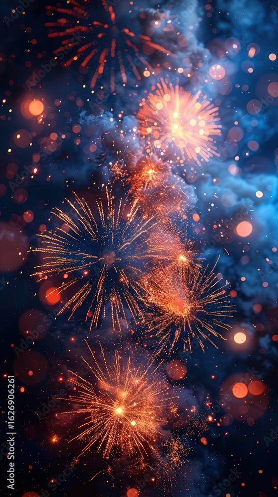 Fototapeta premium Fireworks Night Sky Celebration.