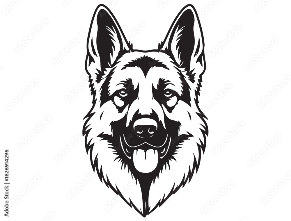 GERMAN SHEPHERD DOG FACE SILHOUETTE GERMAN SHEPHERD DOG FACE SILHOUETTE
