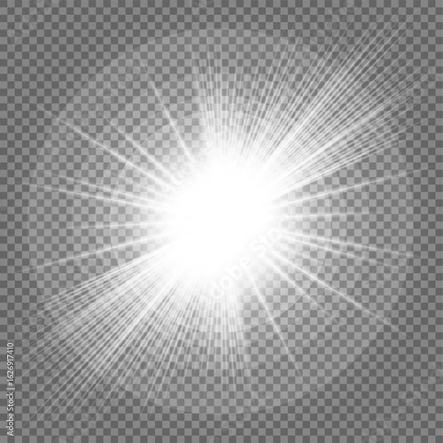 Glow light effect. Star burst with sparkles.Sun. Vector illustration