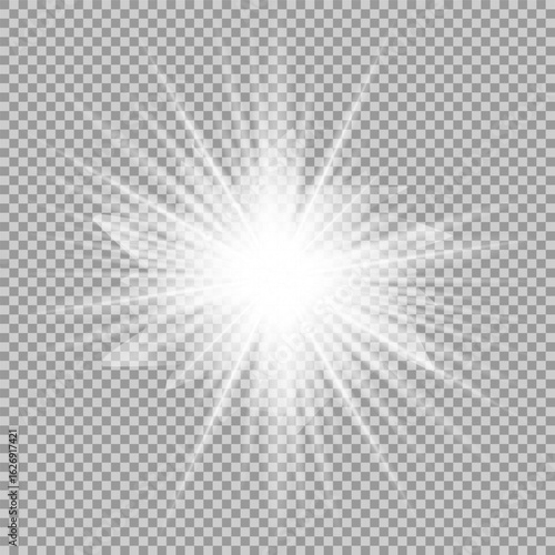 Glow light effect. Star burst with sparkles.Sun. Vector illustration