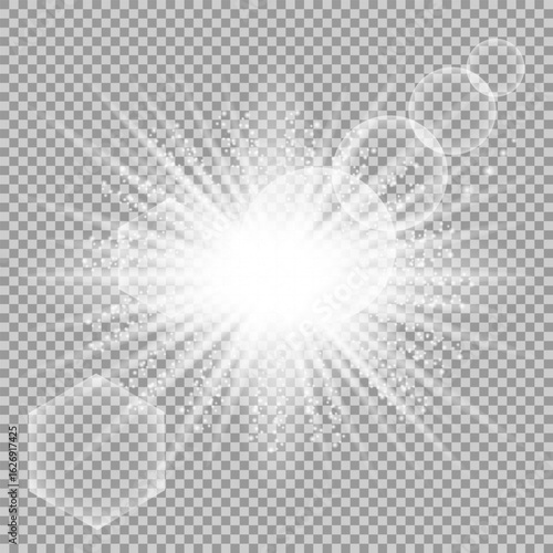 Glow light effect. Star burst with sparkles.Sun. Vector illustration