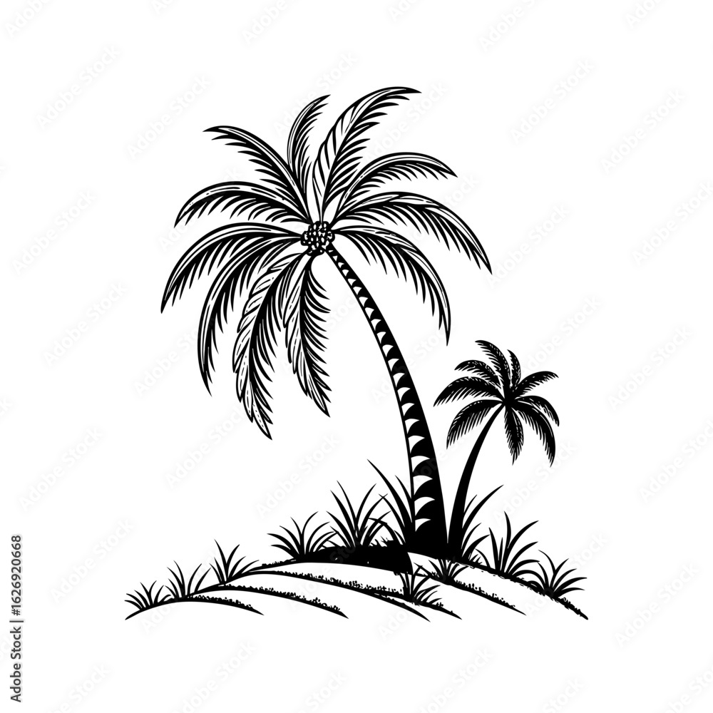 Naklejka premium palm tree silhouette