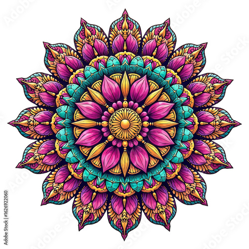 Elegant Purple and Gold Mandala Decoration for Diwali Ai-Generated