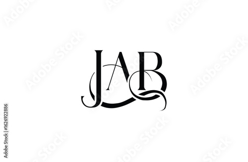 Initial JAB letter logo design. Elegant Monogram Logo Design with Decorative Elements and Typography