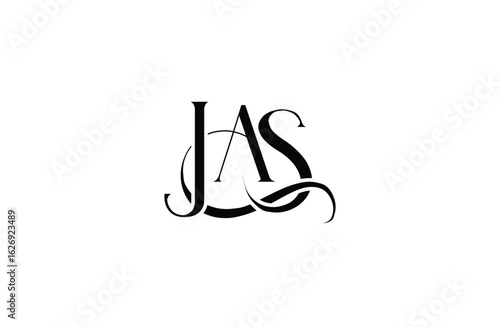 Initial JAS letter logo design. Elegant Monogram Logo Design with Decorative Elements and Typography