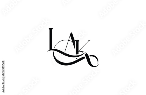 Initial LAK letter logo design. Elegant Monogram Logo Design with Decorative Elements and Typography