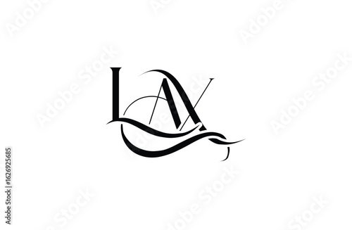 Initial LAX letter logo design. Elegant Monogram Logo Design with Decorative Elements and Typography