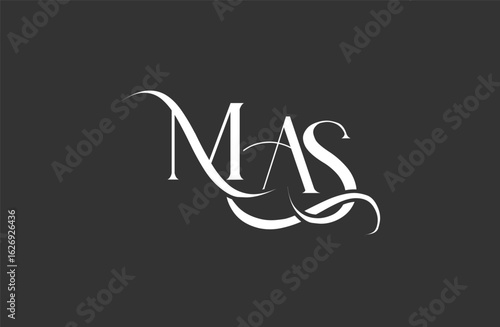 Initial MAS letter logo design. Elegant Monogram Logo Design with Decorative Elements and Typography