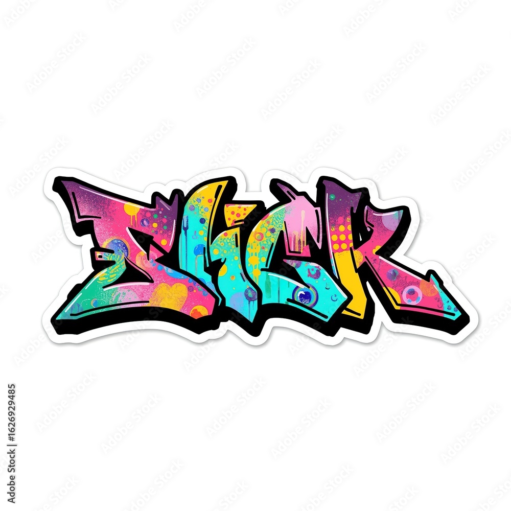 Fototapeta premium graffiti sticker isolated on white background