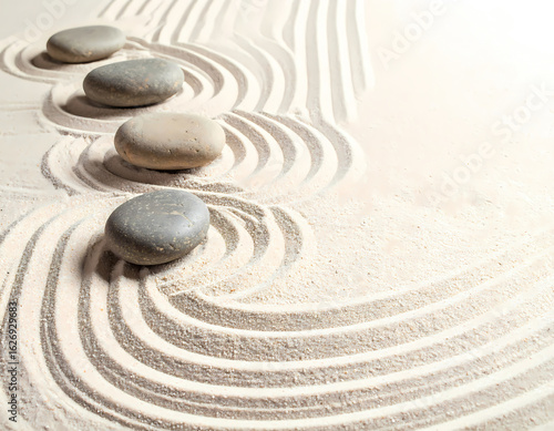 Zen rock garden abstract minimalist print