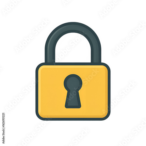 Flat design padlock icon for security and privacy