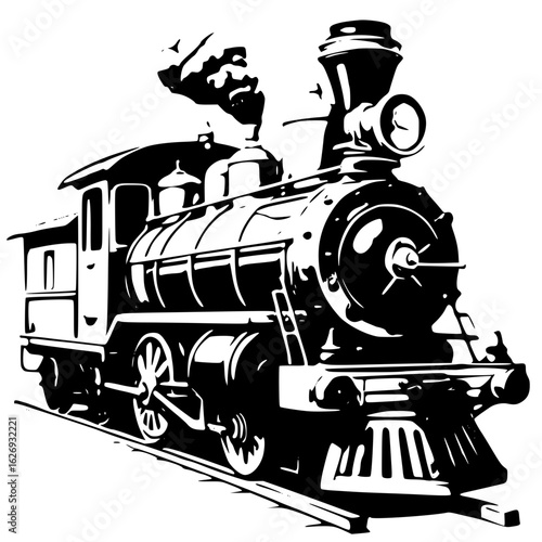 Steam train isolated on white background