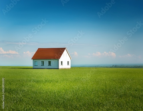 Wallpaper Mural solitary house on expansive grassland minimalist landscape photography Torontodigital.ca