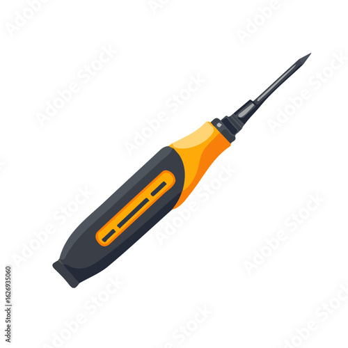 A Modern flat icon of a soldering iron in a minimalistic 2D style, clean and simple design, vector illustration on a white background, EPS file. vectorized icon set