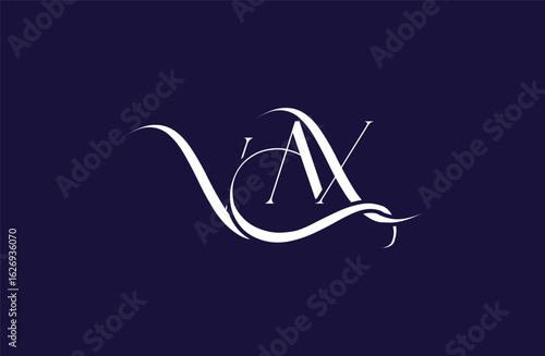 Initial VAX letter logo design. Elegant Monogram Logo Design with Decorative Elements and Typography
