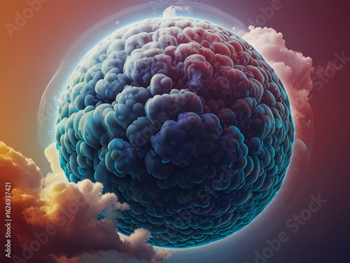 abstract artistic illustration of Ozone Layer, Montreal Protocol and Ozone Visual Representation Global Warming and Ozone Depletion Infographic